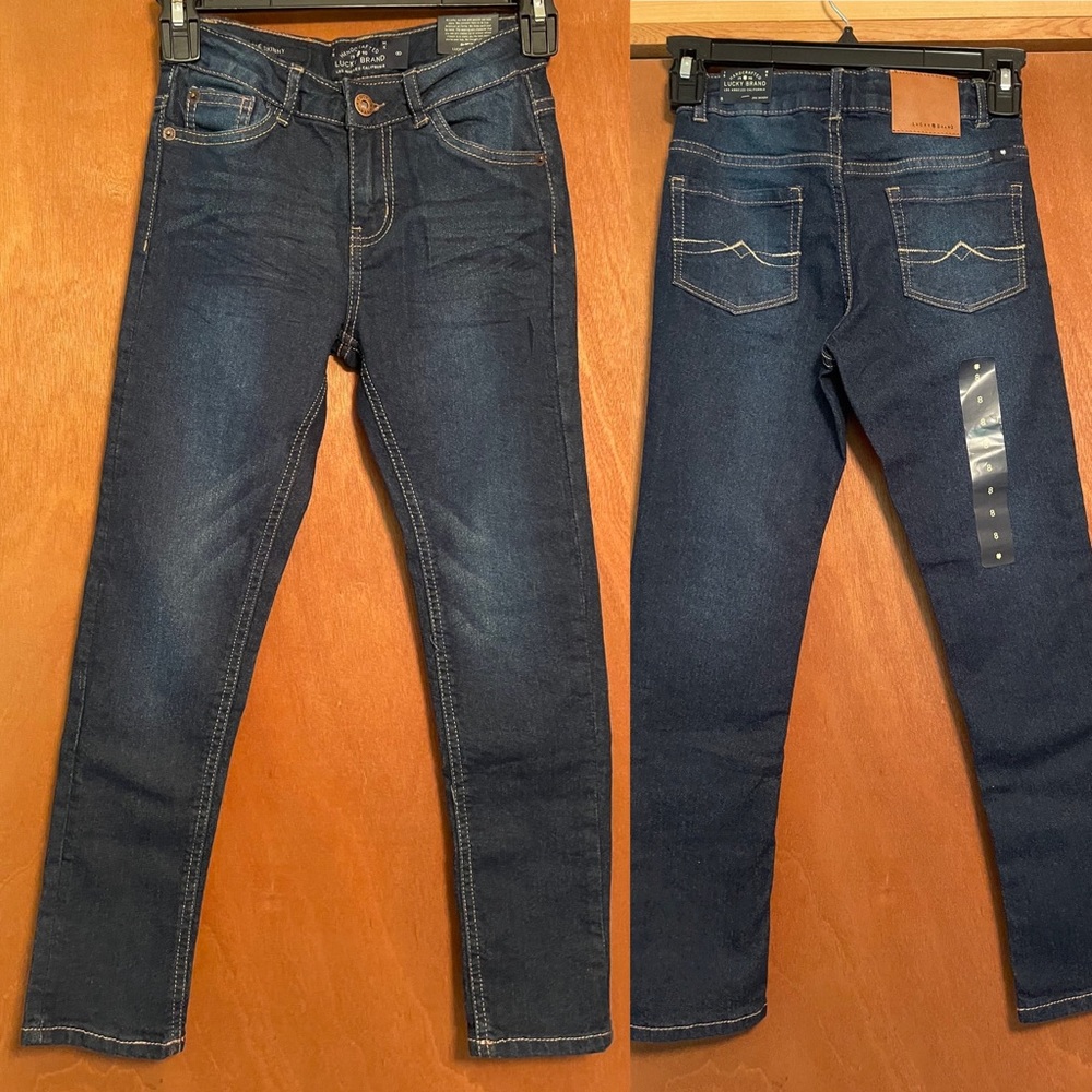 Lucky Brand New Girls Pants Size 8 Junior Zoe Jegging Skinny Kids Blue Stretch